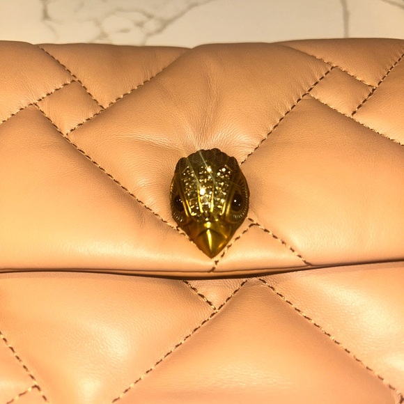 Kurt Geiger quilted lamb skin leather pillow bag in beautiful tan - Picture 4 of 9